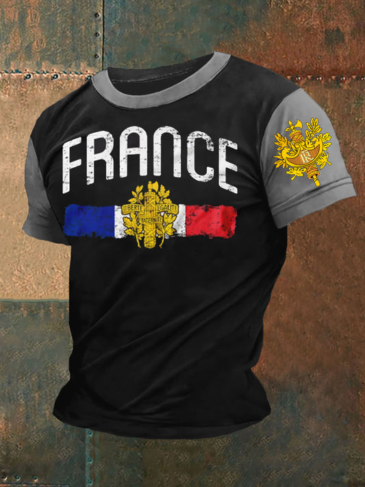 T-shirt imprimé drapeau français pour homme