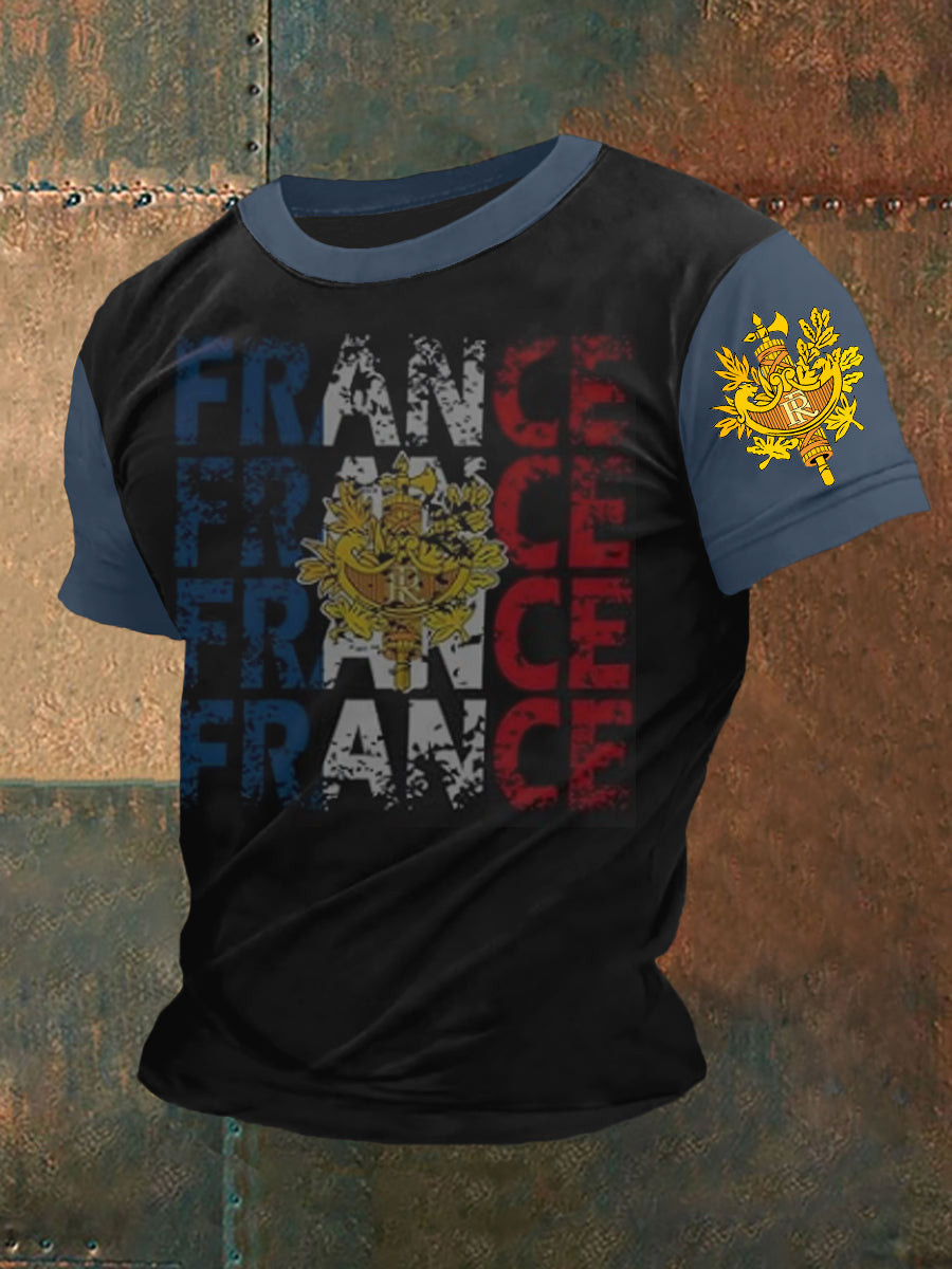 T-shirt imprimé drapeau français pour homme
