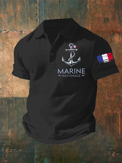 T-shirt à manches courtes Marine Nationale Waffle Homme