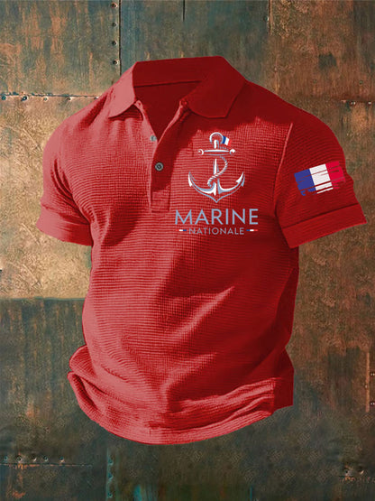 T-shirt à manches courtes Marine Nationale Waffle Homme