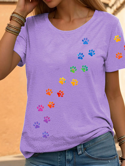 T-shirts Décontractés Rainbow Animal Print pour femmes