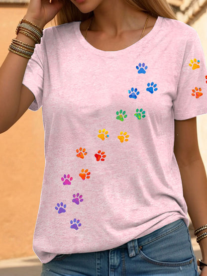 T-shirts Décontractés Rainbow Animal Print pour femmes