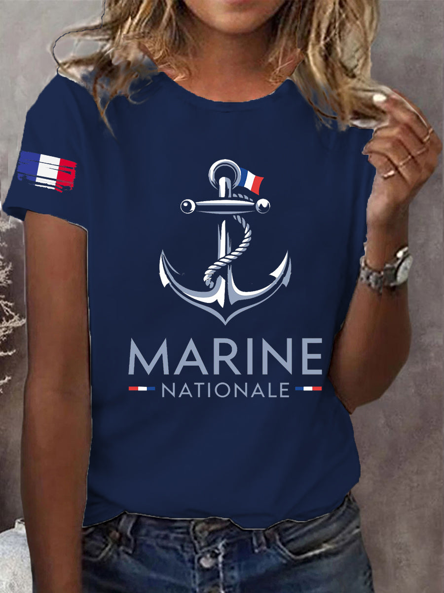 T-shirt à manches courtes Marine Nationale Femme