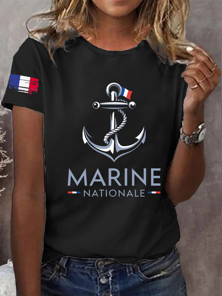 T-shirt à manches courtes Marine Nationale Femme