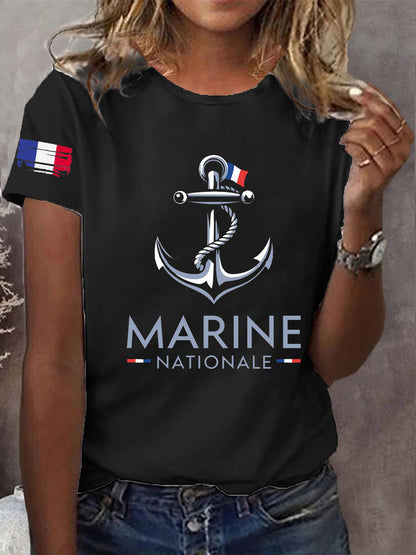 T-shirt à manches courtes Marine Nationale Femme
