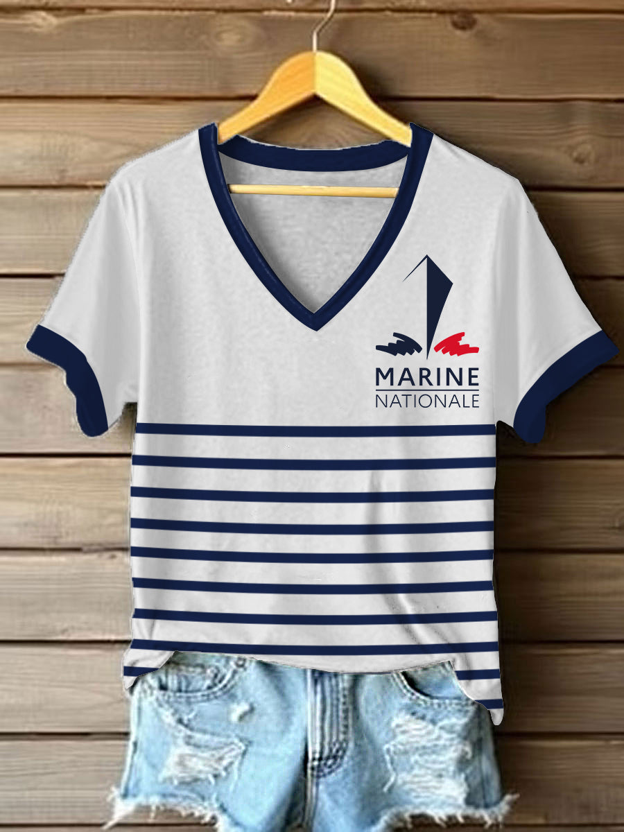 T-shirt à manches courtes Marine Nationale Femme