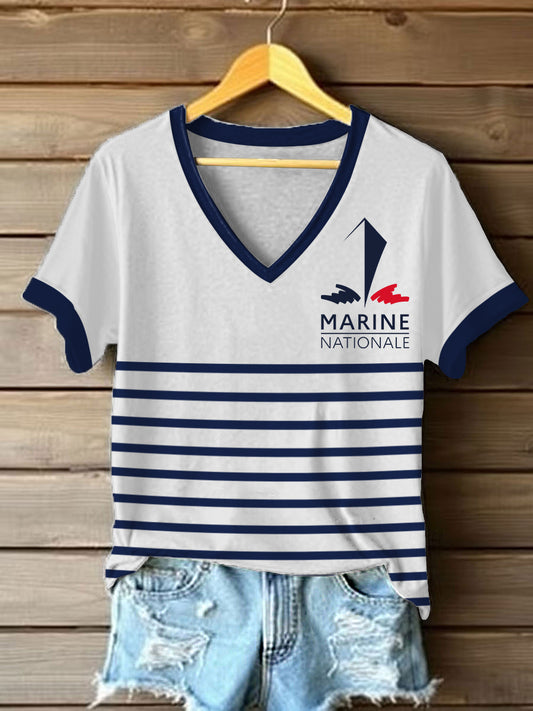 T-shirt à manches courtes Marine Nationale Femme