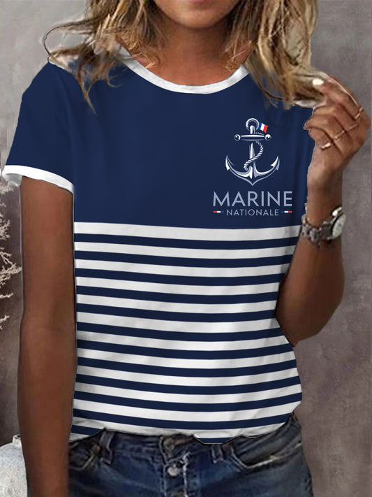 T-shirt à manches courtes Marine Nationale Femme