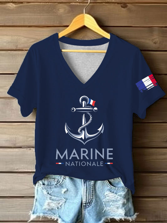 T-shirt à manches courtes Marine Nationale Femme