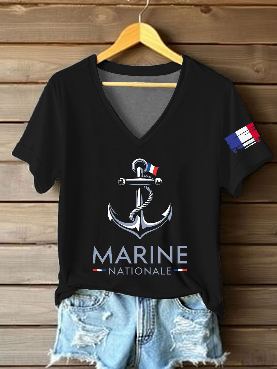 T-shirt à manches courtes Marine Nationale Femme