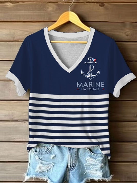 T-shirt à manches courtes Marine Nationale Femme