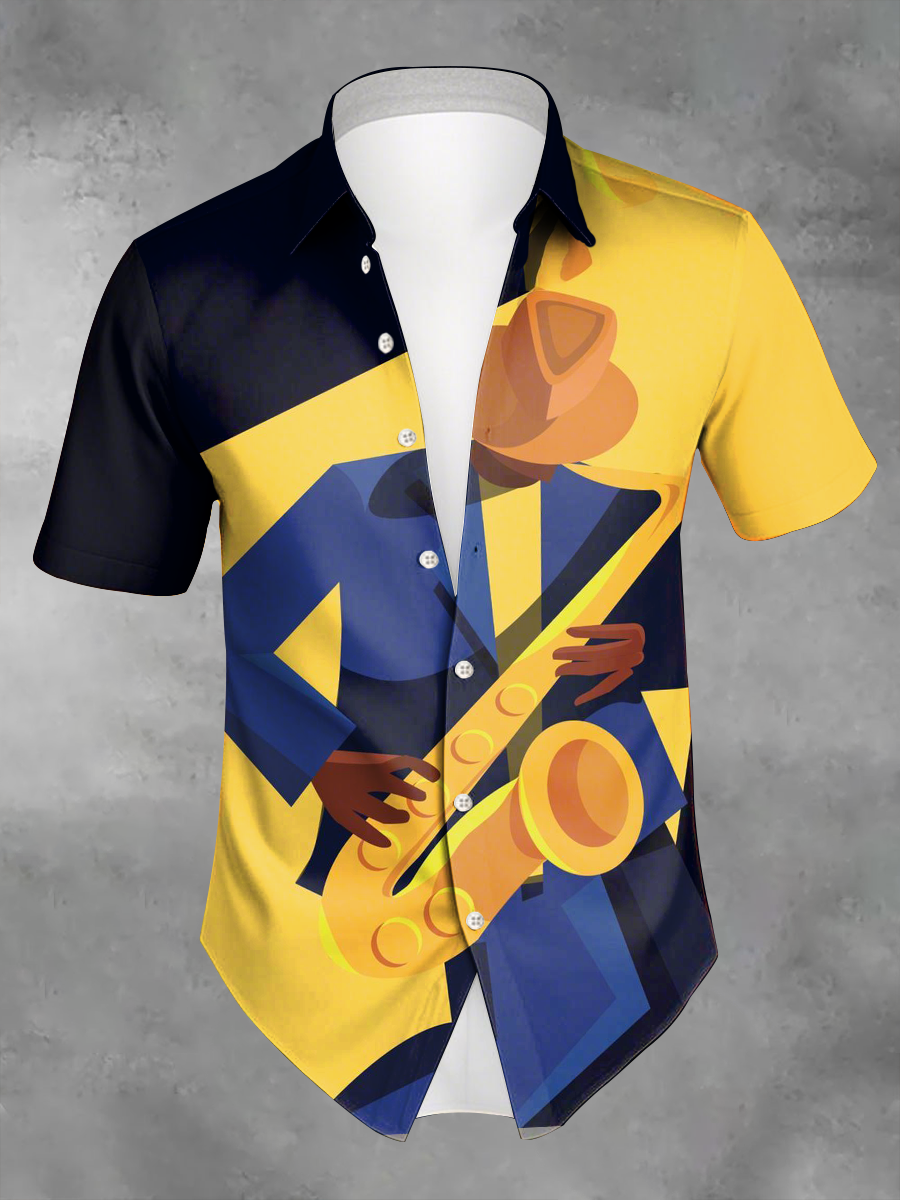 Chemise imprimée pour homme en style de vacances Music Lover