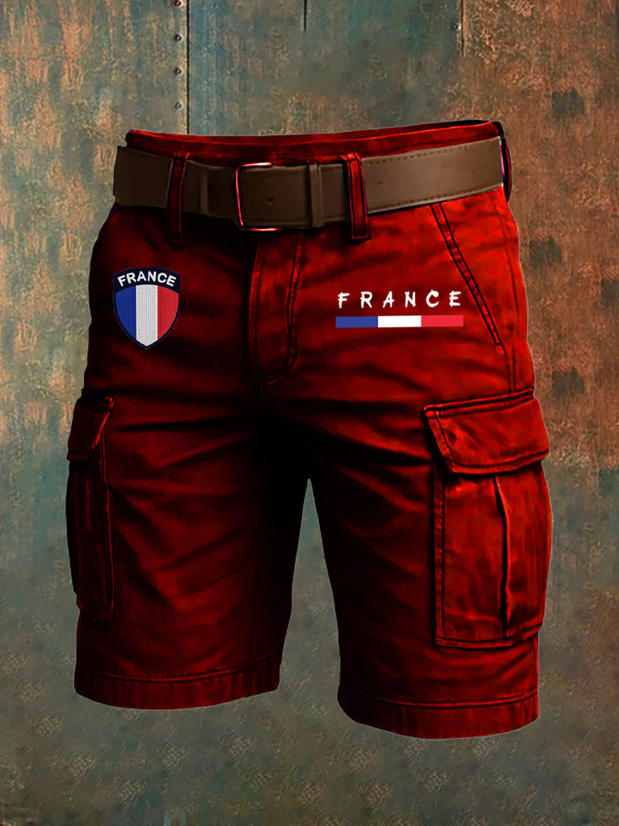 Short décontracté motif art français pour hommes