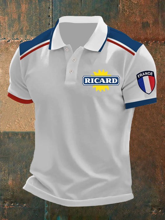 Polo imprimé à manches courtes Ricard Homme