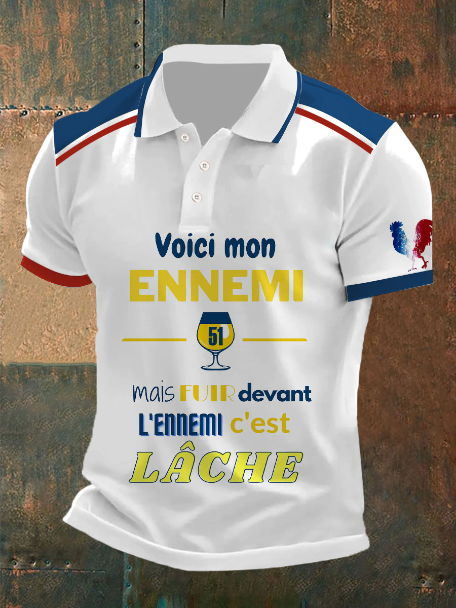 Polo imprimé à manches courtes Ricard Homme