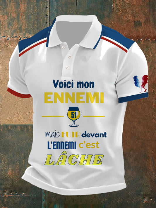 Polo imprimé à manches courtes Ricard Homme