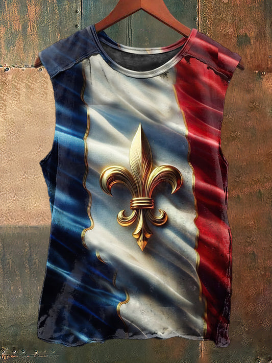 Hommes 3D Iris Emblème Imprimer Vintage Fashion Débardeur sans manches