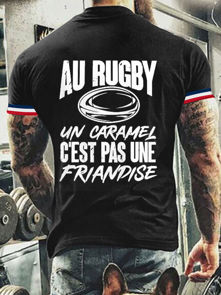 T-shirt à manches courtes Au Rugby Un Caramel C'est Pas Une Friandise Homme