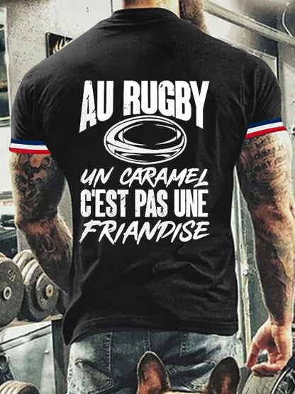 T-shirt à manches courtes Au Rugby Un Caramel C'est Pas Une Friandise Homme