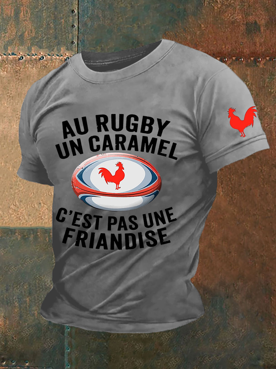 T-shirt à manches courtes Au Rugby Un Caramel C'est Pas Une Friandise Homme