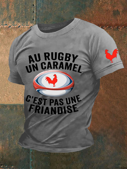 T-shirt à manches courtes Au Rugby Un Caramel C'est Pas Une Friandise Homme