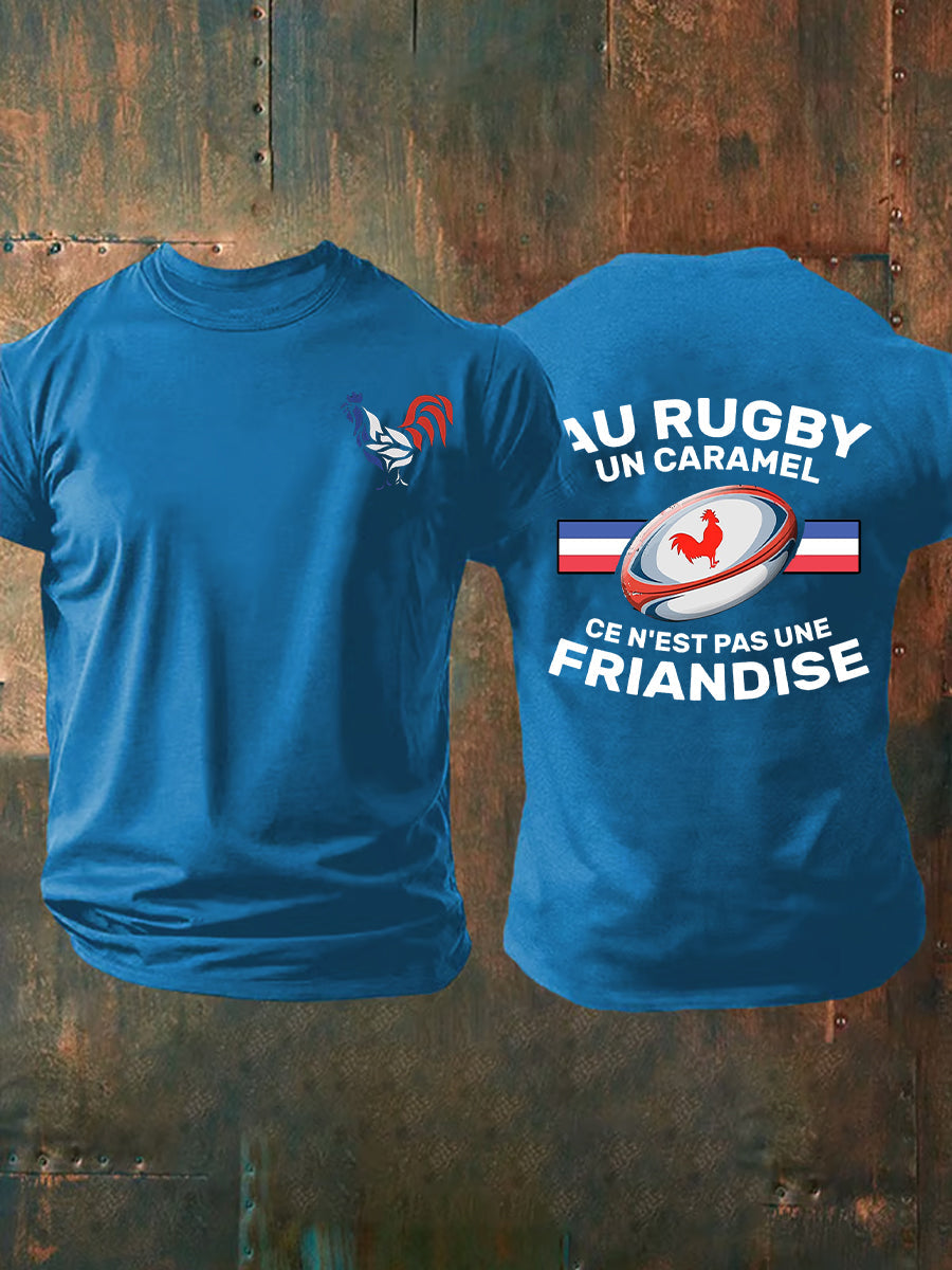 T-shirt manches courtes Au Rugby Un Caramel C'est Pas Une Friandise Homme