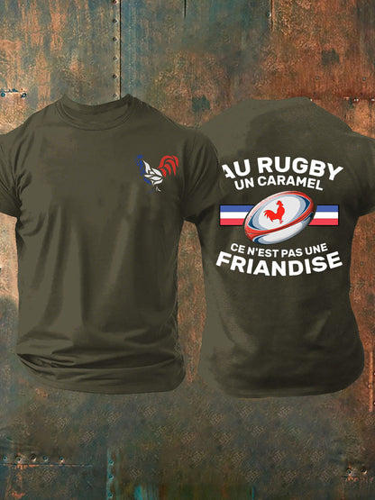T-shirt manches courtes Au Rugby Un Caramel C'est Pas Une Friandise Homme