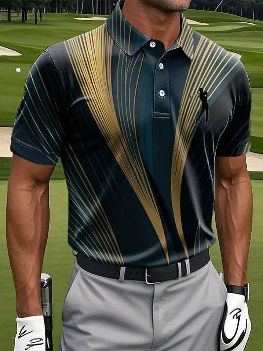 Hommes Gradient Line Art Print Casual Daily Business Polo