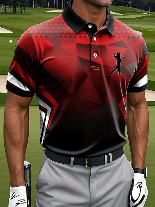 Hommes Abstrait Gradient Art Print Casual Business Polo