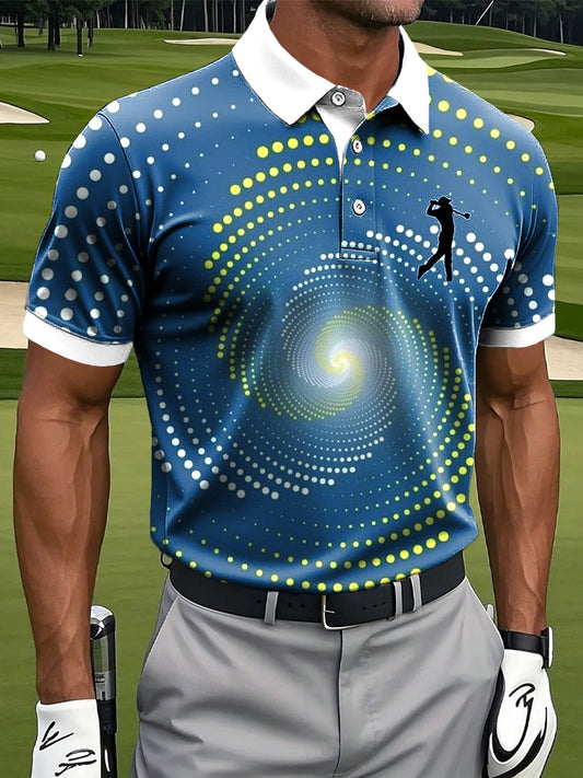 Polka Dot Swirl Art Print Casual Business Polo tous les jours pour hommes