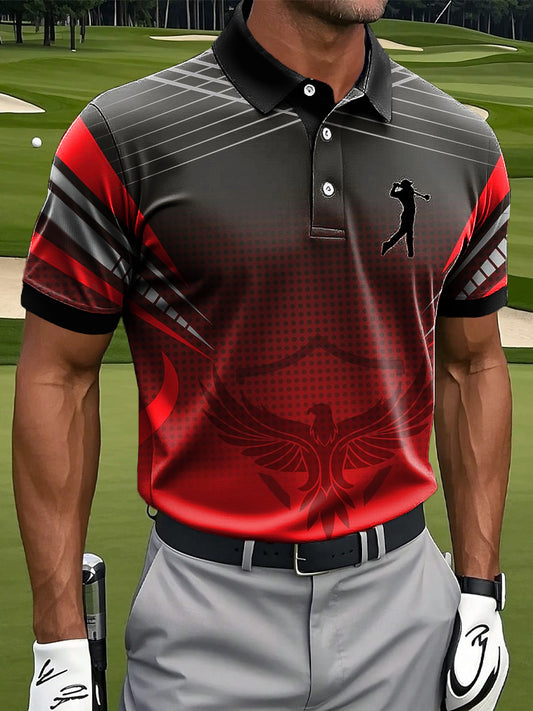 Hommes Abstrait Gradient Line Art Print Casual Business Polo