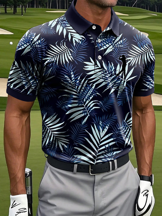 Hawaiian Palm Leaf Art Print Casual Business Polo pour hommes