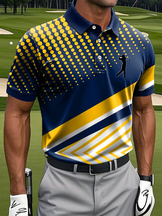 Hommes Abstrait Polka Dot Line Art Print Casual Business Polo