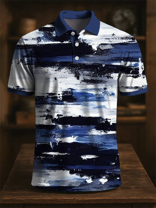 Hommes Rétro Abstrait Graffiti Art Print Casual Business Polo