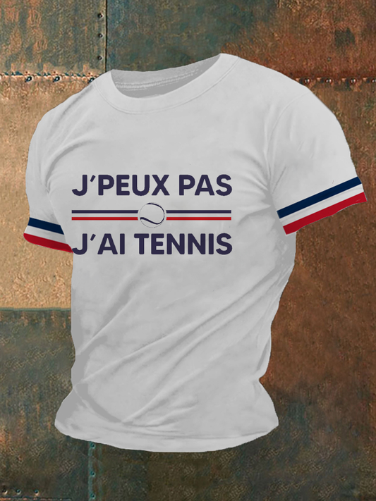 T-shirt Décontracté Imprimé Tennis pour Homme