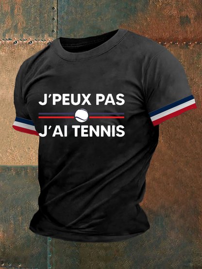 T-shirt Décontracté Imprimé Tennis pour Homme