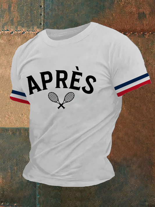 T-shirt Décontracté Imprimé Tennis pour Homme