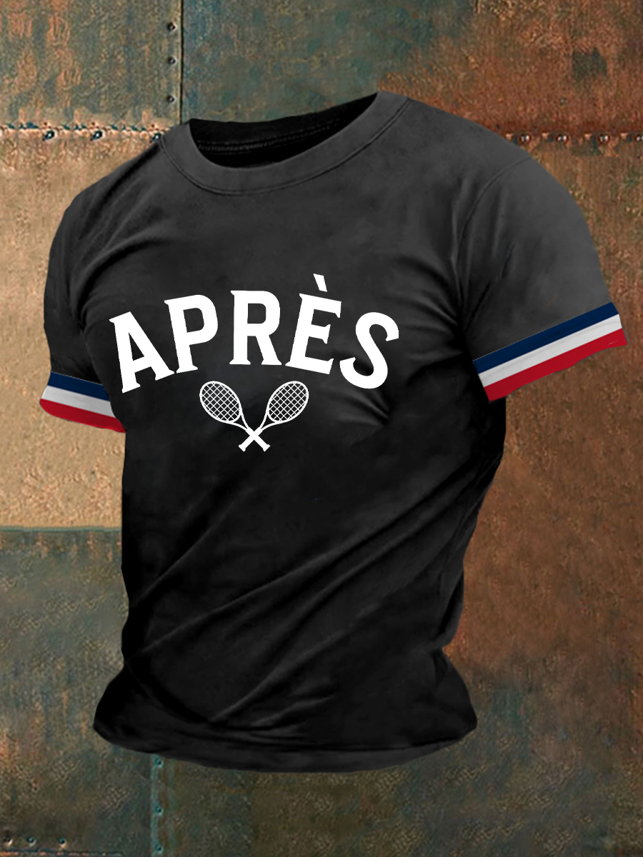 T-shirt Décontracté Imprimé Tennis pour Homme