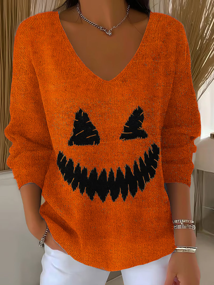 Haut Décontracté à Imprimé Visage Fantôme Halloween Femme