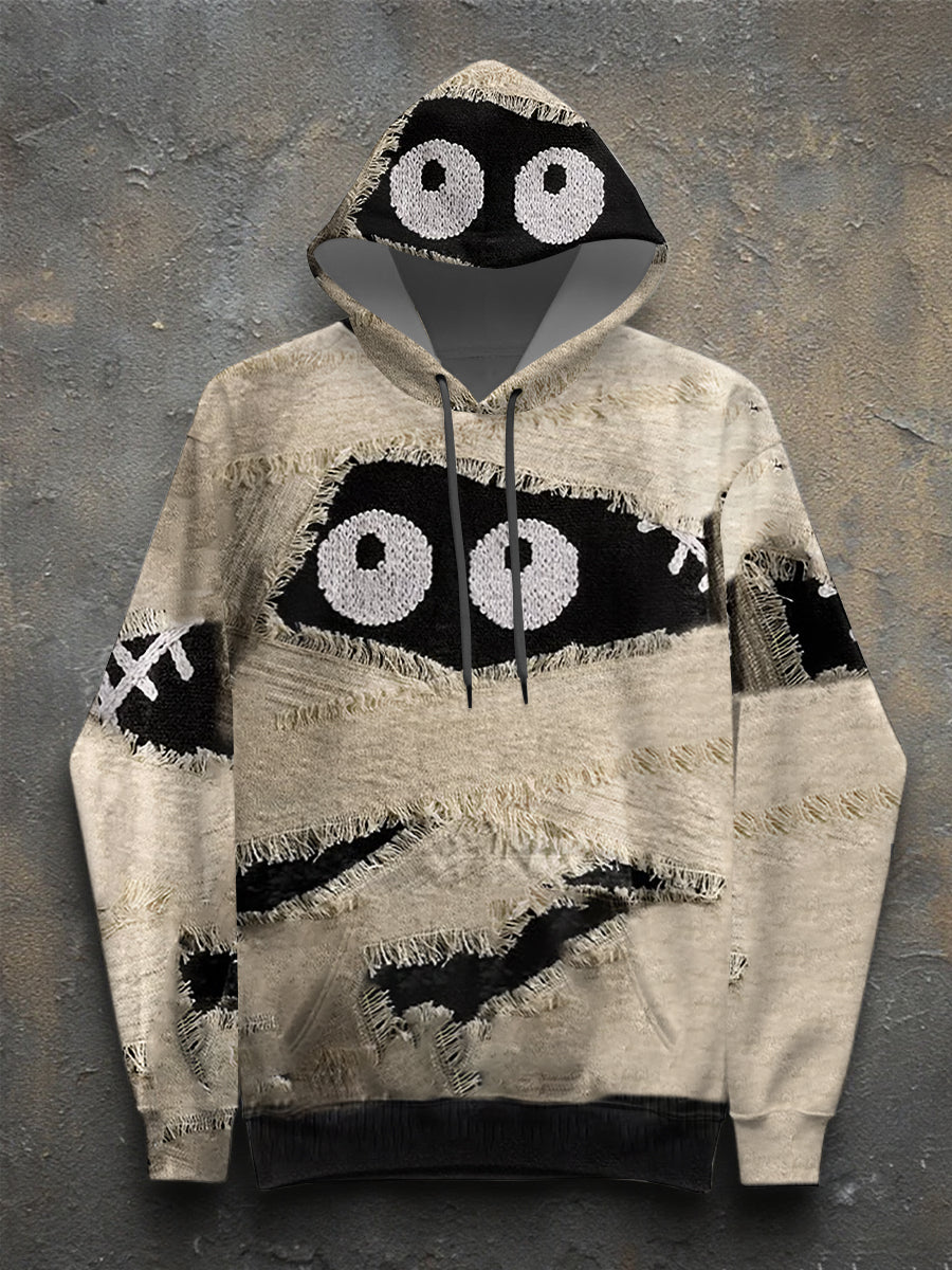 Sweat à capuche à manches longues pour femmes Halloween Mummy Pattern