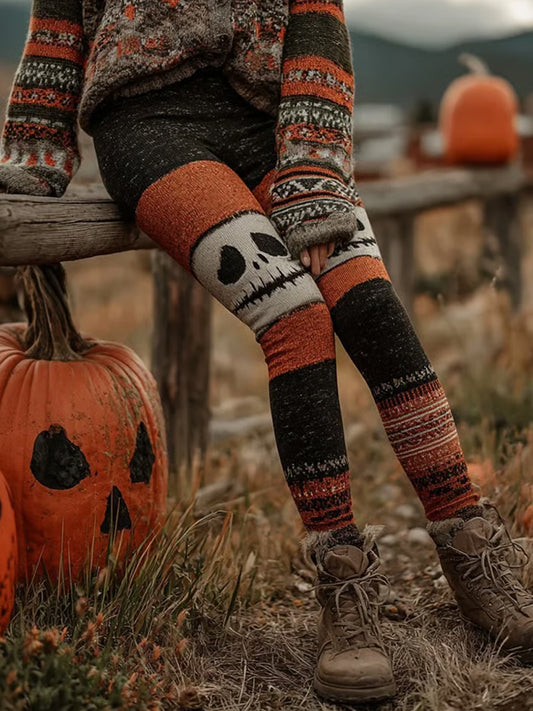 Leggings à imprimé patchwork pour femmes