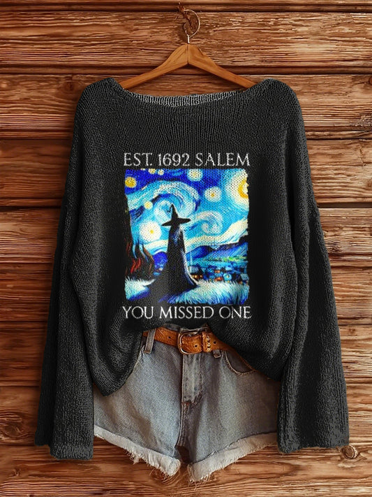 Pull en tricot à manches longues Halloween Witch Femme