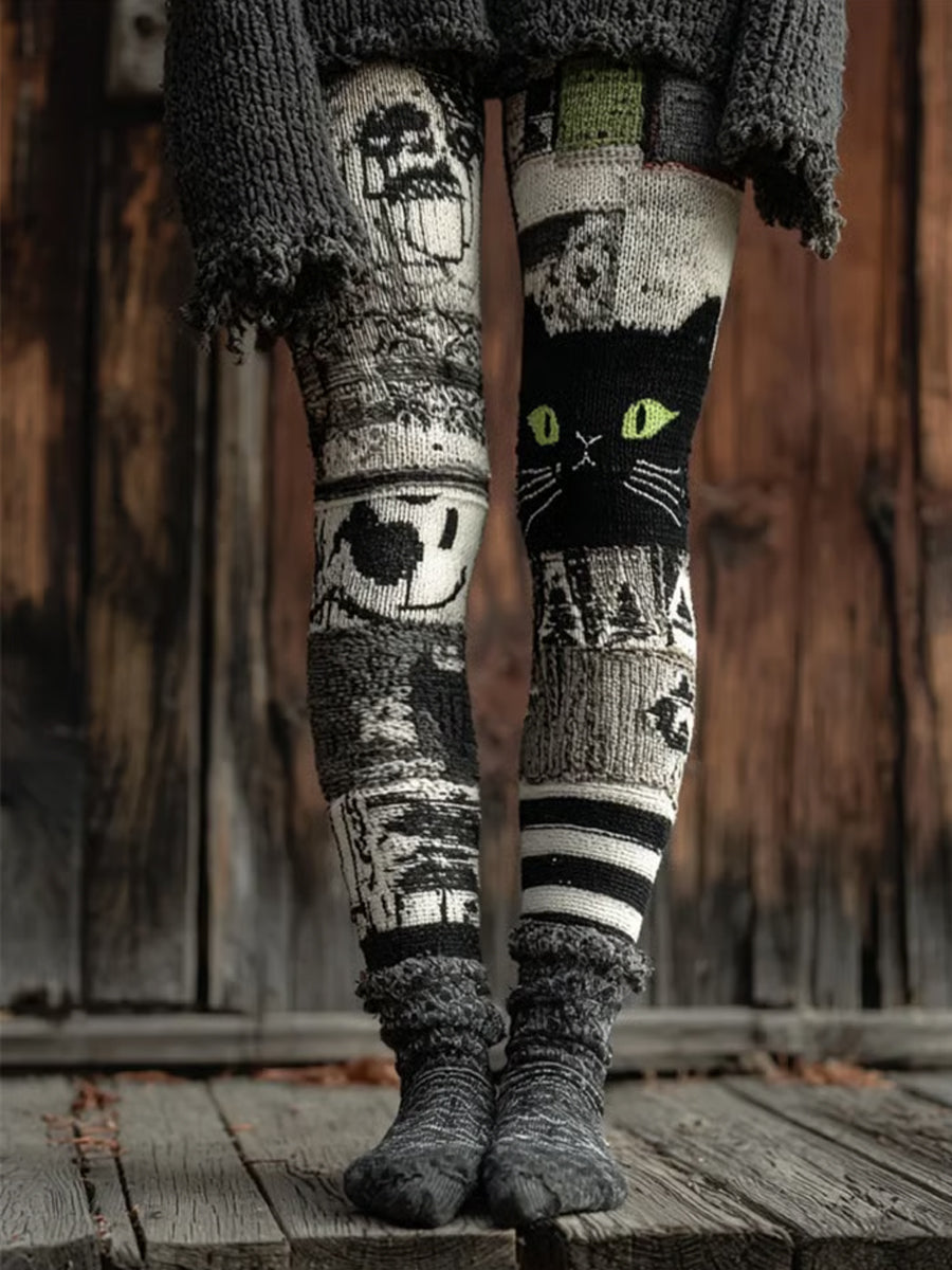 Leggings à imprimé patchwork pour femmes