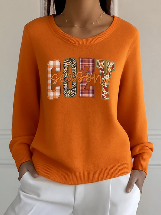 Haut en tricot imprimé Cozy Season Femme