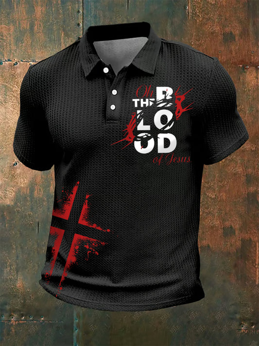 Chemise à manches courtes The Blood of Jesus Print pour homme