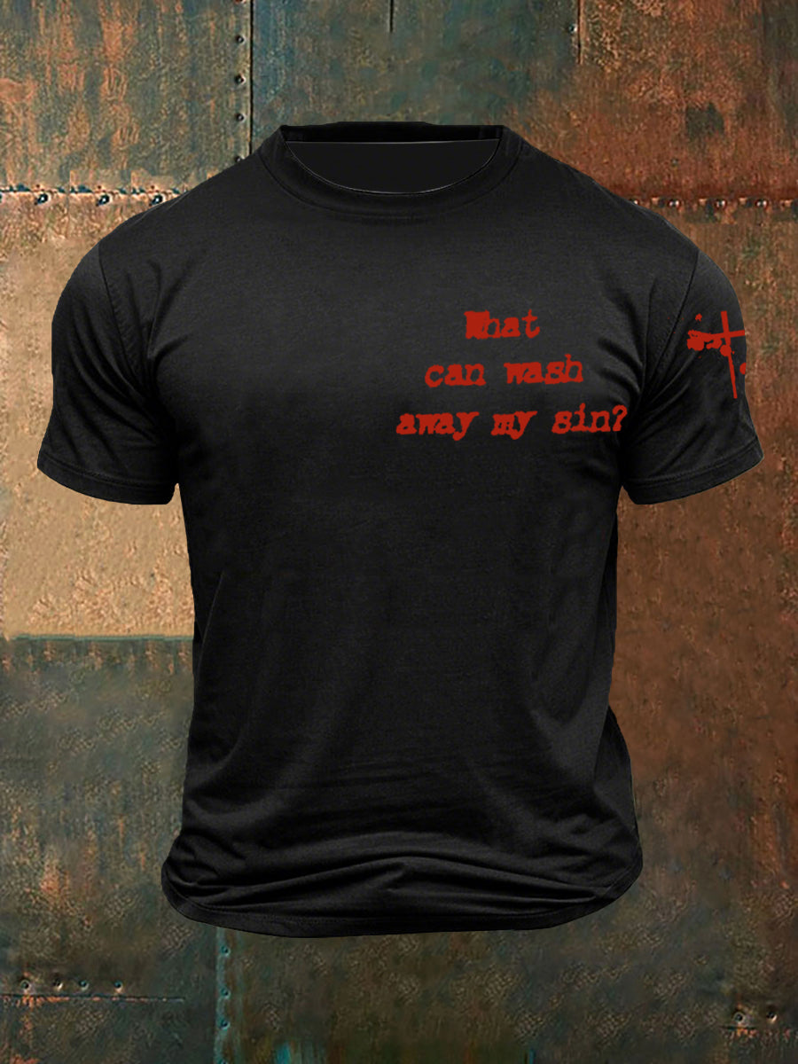 T-shirt à manches courtes The Blood of Jesus Print pour homme