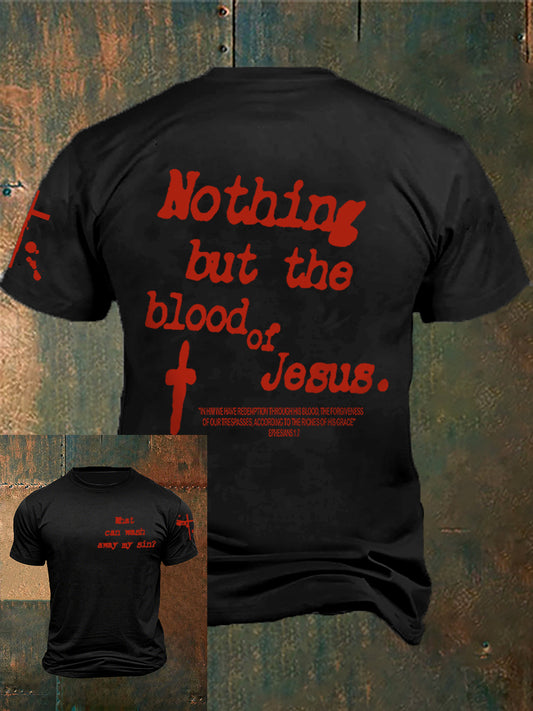 T-shirt à manches courtes The Blood of Jesus Print pour homme
