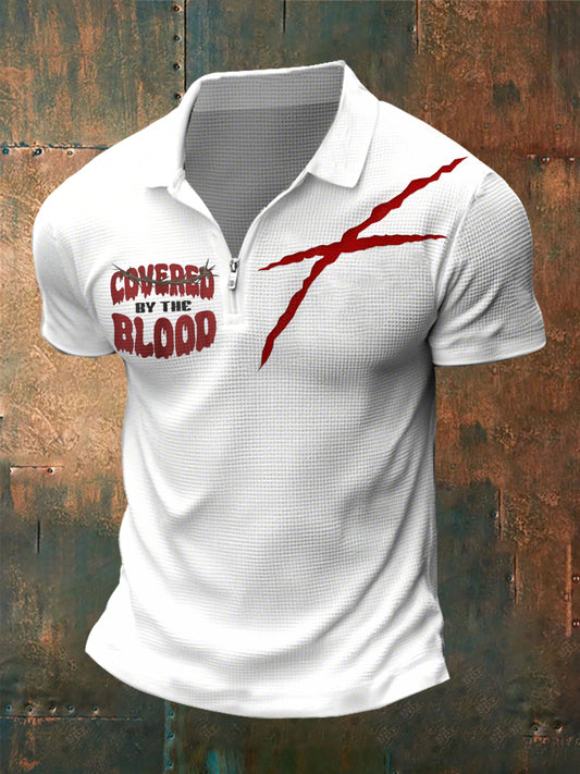Manches courtes zippées Covered By The Blood Print pour hommes