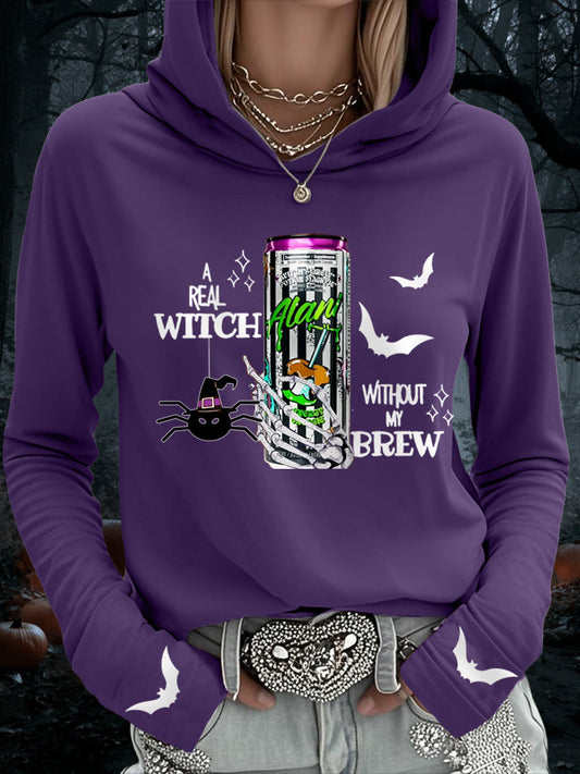 Femmes de sorcières Brew Alani Funny Halloween Casual Hooded Top