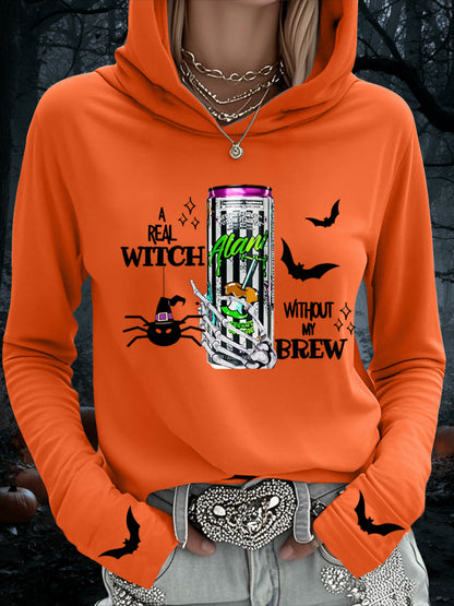 Femmes de sorcières Brew Alani Funny Halloween Casual Hooded Top